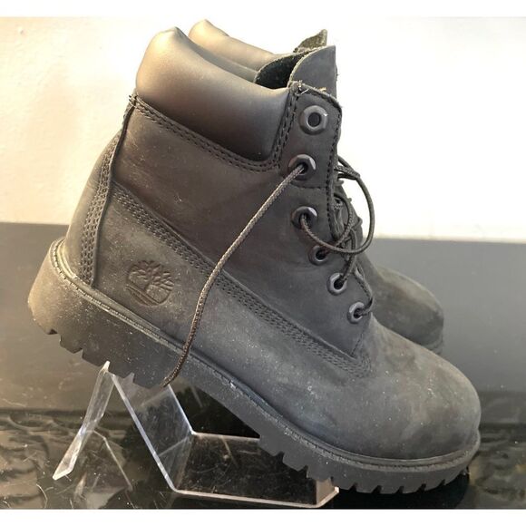 Timberland Premium Junior Waterproof Black Nubuck Boots - Size 6 Medium - Picture 7 of 11